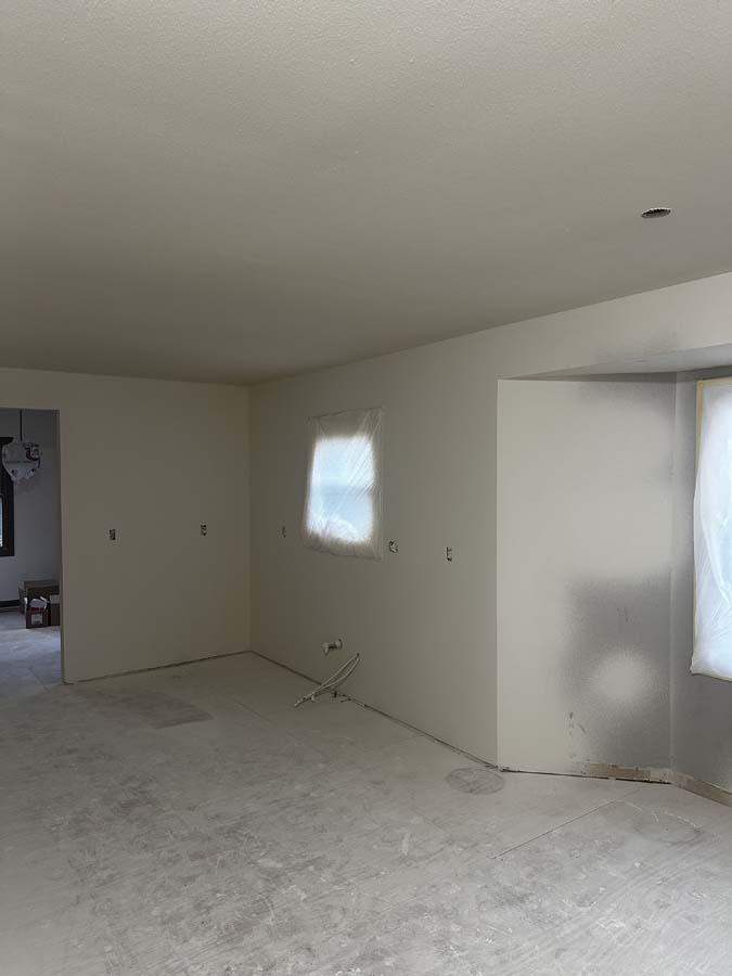 Home with new drywall installation